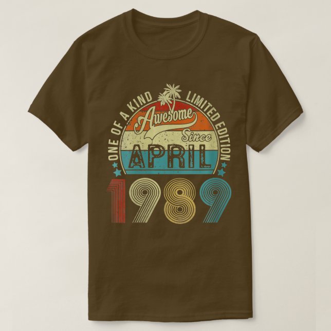 Kvinnor - 34 år gammal Fantastisk sedan april 1989 T Shirt (Design framsida)