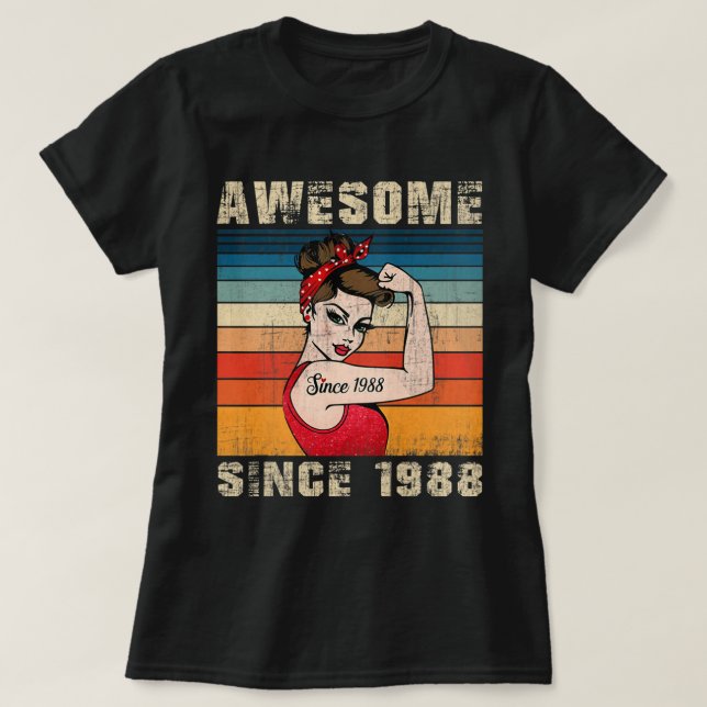 Kvinnor 35 år gamla Fantastisk sedan 1988 35e Birt T Shirt (Design framsida)