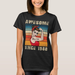 Kvinnor 35 år gamla Fantastisk sedan 1988 35e Birt T Shirt