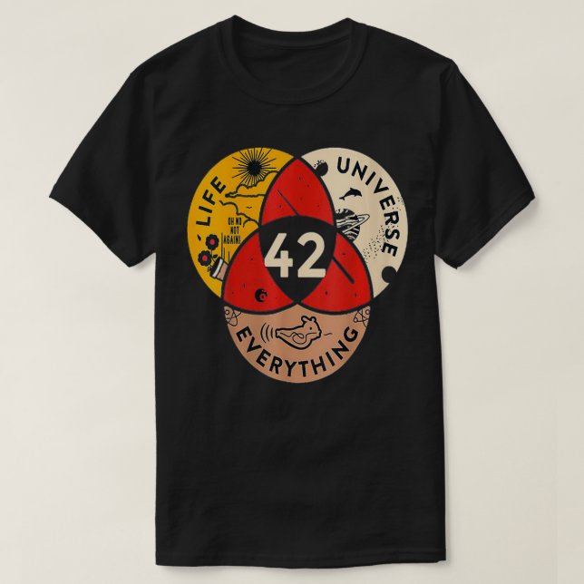 Kvinnor 42 svar på Liv Universe och allt annat T Shirt (Design framsida)