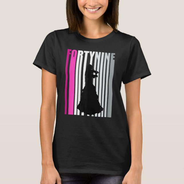 Kvinnor 49:e Violin Player Birthday Bday Violinist T Shirt (Framsida)