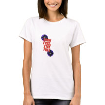 Kvinnor 4 juli Patriotisk T-shirt USA Flagga
