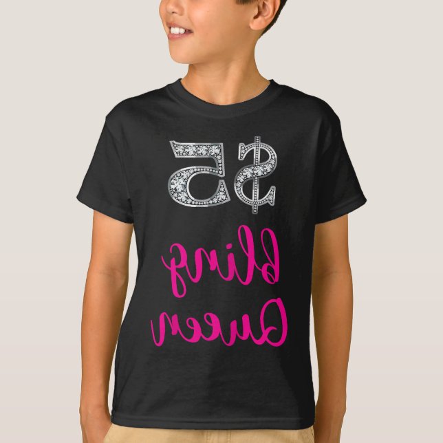 KVINNOR $5 Bling Queen Jewelry Consultant Reverse  T Shirt (Framsida)