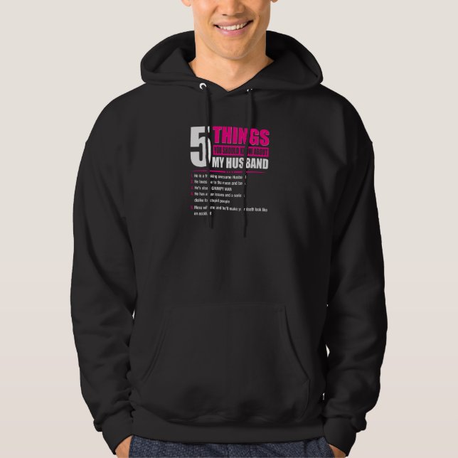 Kvinnor 5 saker du bör veta om min man   hoodie (Framsida)