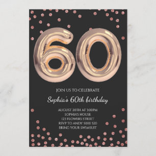 Kvinnor 60:e födelsedagen 60:e Ro-Eleganten Guld Inbjudningar