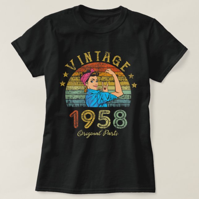 Kvinnor 65 år gamla Fantastisk sedan 1958 65e Birt T Shirt (Design framsida)