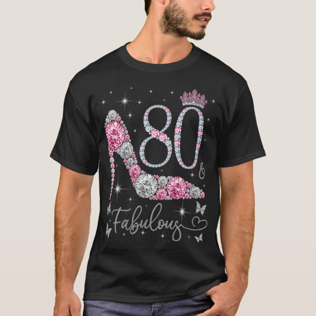 Kvinnor 80 & Fabulous, 80 år gammal och Fabulous,  T Shirt (Framsida)