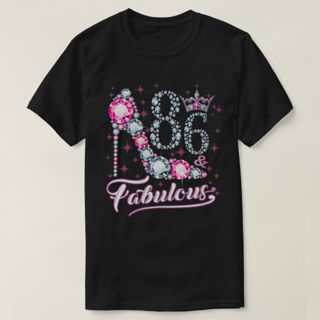 KVINNOR 86 OCH & Fabulous 1935 86th Birthday Gift  T Shirt (Design framsida)
