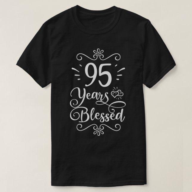 Kvinnor 95:e födelsedagen 95 år Blad Religiösa Je T Shirt (Design framsida)
