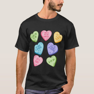 Kvinnor Aba Valentine Heart Candy tillämpade betee T Shirt