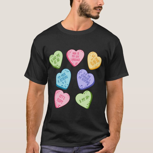 Kvinnor Aba Valentine Heart Candy tillämpade betee T Shirt (Framsida)