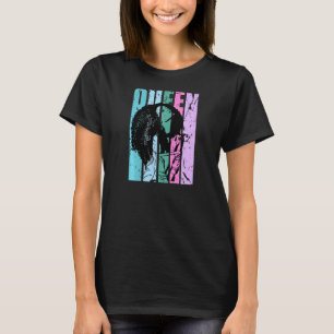 Kvinnor Afro Girl Natural Hair Curly African Ameri T Shirt