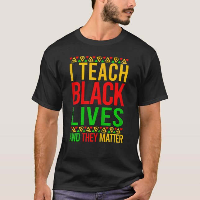 Kvinnor Afro Teacher I Teach Black Live De spelar  T Shirt (Framsida)