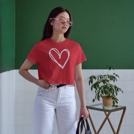 Kvinnor Alla hjärtans dag Grafikhjärttryckt Shirt T Shirt