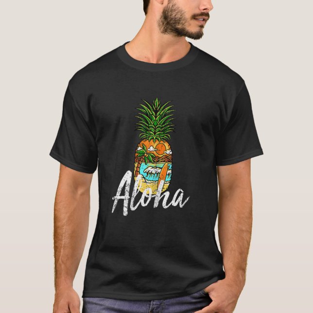 Kvinnor Aloha Pineapple Beach Graphic Vest C T Shirt (Framsida)