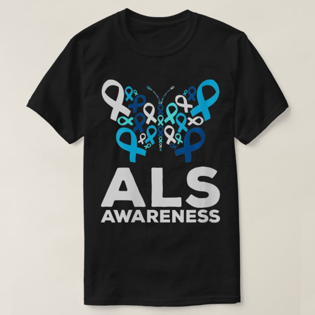 KVINNOR ALS Awareness Month Butterfly tillverkad a T Shirt (Design framsida)