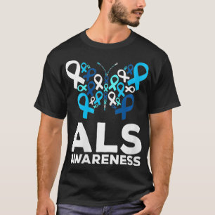 KVINNOR ALS Awareness Month Butterfly tillverkad a T Shirt