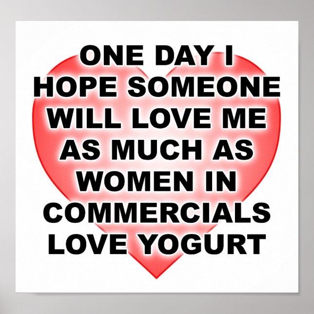 Kvinnor älskar yoghurt rolig poster (Framsidan)