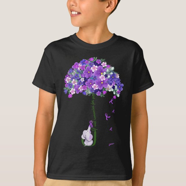 Kvinnor Alzheimer Awareness Cute Elephant I kommer T Shirt (Framsida)