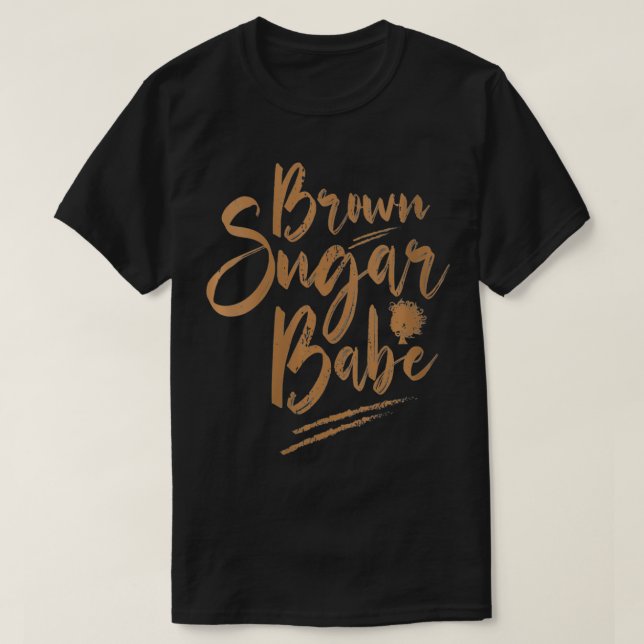 Kvinnor Amerikanskt svart Melanin Skin Brown S T Shirt (Design framsida)