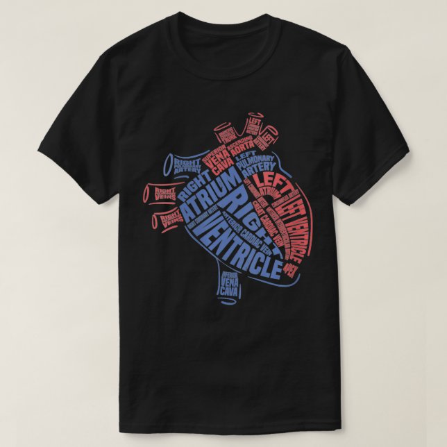 Kvinnor Anatomiskt hjärtmedicinska delar av hjärts T Shirt (Design framsida)