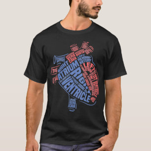 Kvinnor Anatomiskt hjärtmedicinska delar av hjärts T Shirt