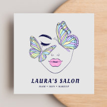 Kvinnor Ansikte Butterflies Beauty Salon Pastel Bl