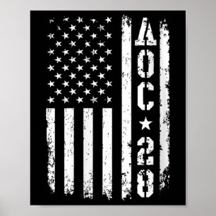 Kvinnor Aoc 2028 US Flagga V-nacke Poster