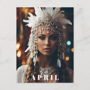 *~ Kvinnor AP53 Boho APRIL FÖDELSEDAG DIAMANT Vykort