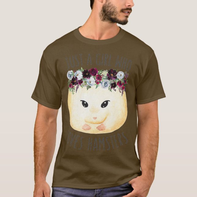 Kvinnor är bara en flicka som Kärlek Hamsters Blom T Shirt (Framsida)