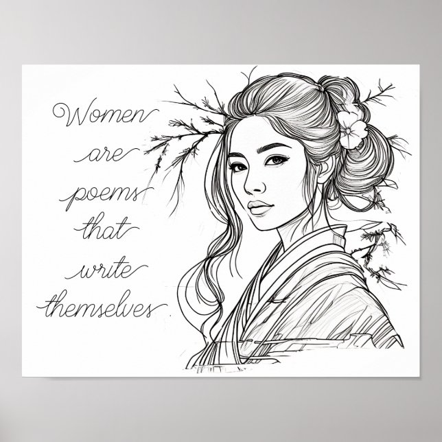 Kvinnor är dikter som själva skrivan poster (Framsidan)