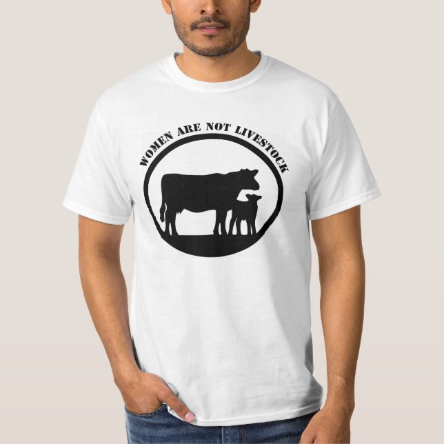 Kvinnor är inte boskap tee shirt (Framsida)
