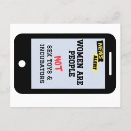 "Kvinnor är människor", "INTE inkubatorer" feminis Vykort