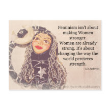 Kvinnor är starka vykort