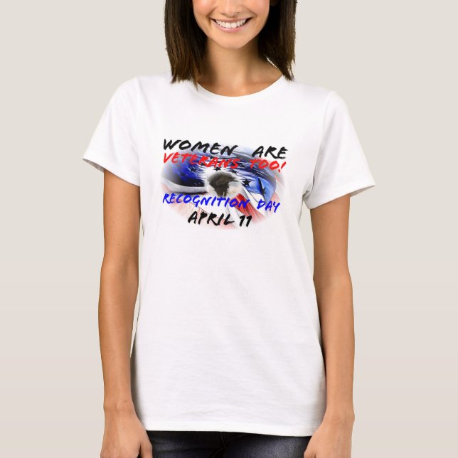 Kvinnor är veteran för! Erkännandedag 11 April T-shirt (Framsida)