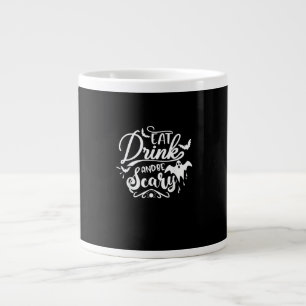 Kvinnor ät drick och var läskig Halloween modern Jumbo Mugg