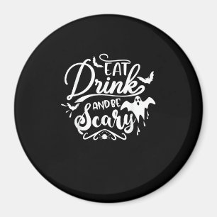 Kvinnor ät drick och var läskig Halloween modern Magnet