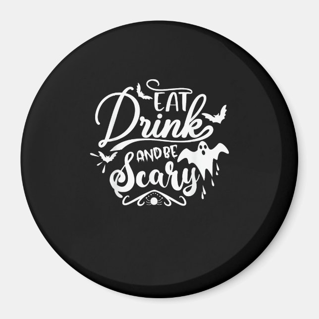 Kvinnor ät drick och var läskig Halloween modern Magnet (Framsidan)