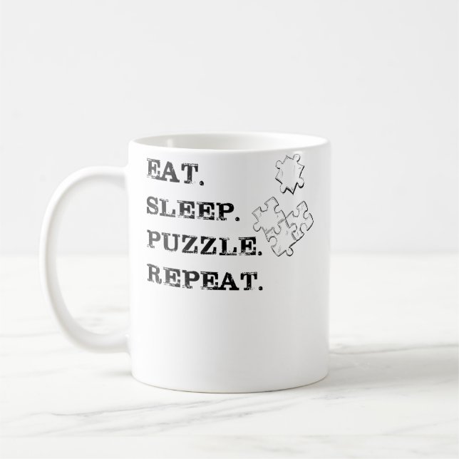 Kvinnor Ät Sov Pussel Upprepa Kaffemugg (Vänster)