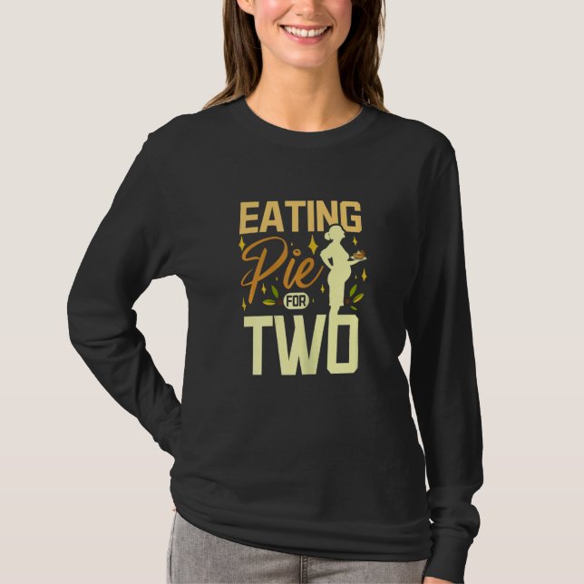 Kvinnor äter paj för två t shirt (Framsida)