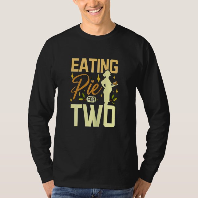 Kvinnor äter paj för två t shirt (Framsida)