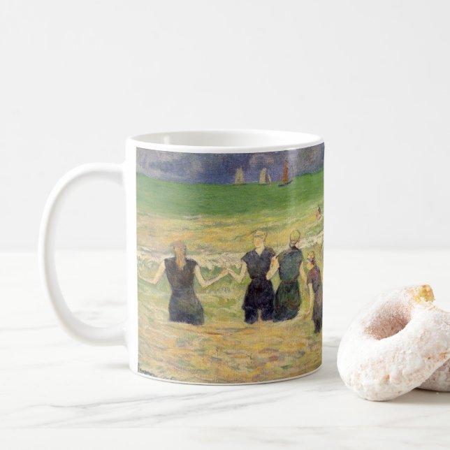 Kvinnor badande Dieppe av Paul Gauguin Kaffemugg (Med munk)