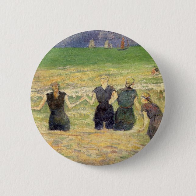 Kvinnor badar Dieppe av Paul Gauguin Knapp (Framsida)