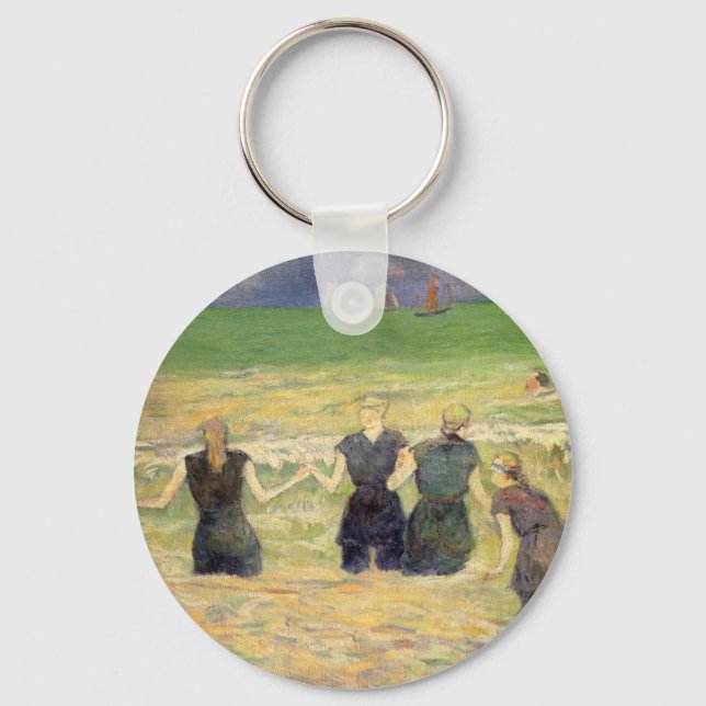Kvinnor badar Dieppe av Paul Gauguin Nyckelring (Framsida)
