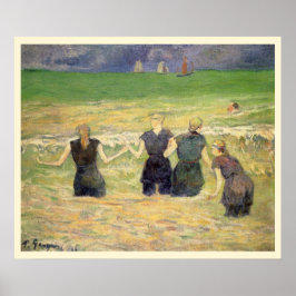 Kvinnor badar Dieppe av Paul Gauguin Poster