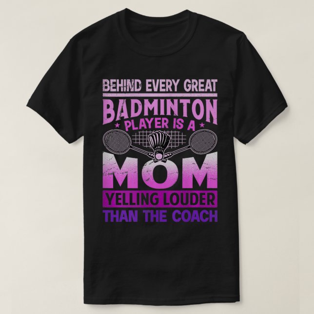 KVINNOR BADMINTON MAMMA Yelling Louder than Coach T Shirt (Design framsida)