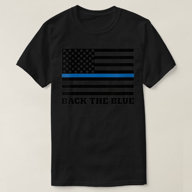 Kvinnor bakom blå polisupporten Thin Blue Line T Shirt (Design framsida)