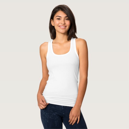 Dam Smal Passform Racerback Linne, Vit