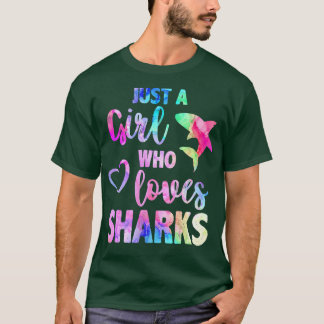 KVINNOR BARA EN GIRL SOM KÄRLEK SHARKS Underbar Wh T Shirt