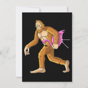 KVINNOR Bigfoot with Flamingo Animal Costume Gift Inbjudningar